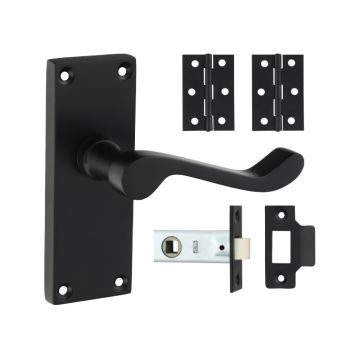 Timco Victorian Scroll Latch Door Pack - Matt Black
