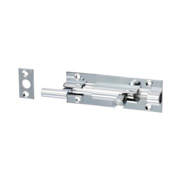 Timco Necked Barrel Bolt - Polished Chrome 75 x 25mm