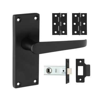 Timco Victorian Straight Latch Door Pack - Matt Black