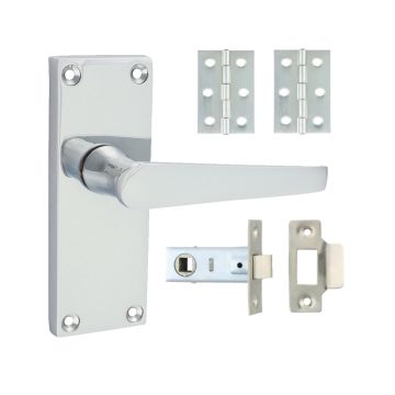 Timco Victorian Straight Latch Door Pack - Polished Chrome