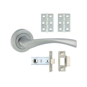 Timco Edleston Lever On Rose Door Pack - Satin Chrome