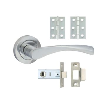 Timco Edleston Lever On Rose Door Pack - Polished Chrome