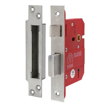 Timco 5 Lever British Standard CE Sashlock - Stainless Steel - Satin 78 case / 57 backset