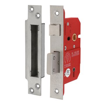 Timco 5 Lever British Standard CE Sashlock - Stainless Steel - Satin 66 case / 45 backset