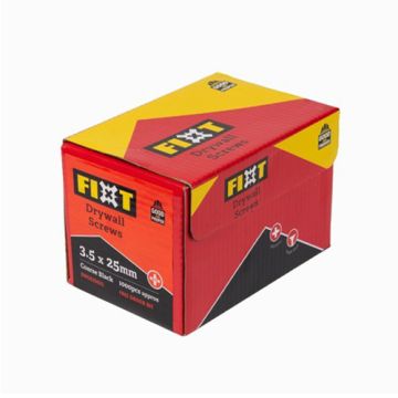  FIXT Drywall Screw 3.5 x 25mm Coarse Black (1000 pcs)