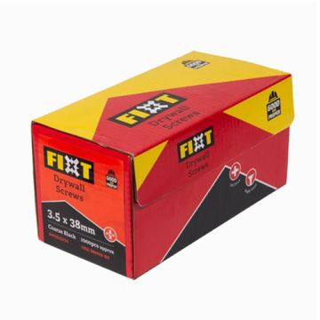  FIXT Drywall Screw 3.5 x 38mm Coarse Black (1000 pcs)