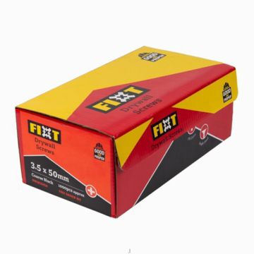  FIXT Drywall Screw 3.5 x 50mm Coarse Black (1000 pcs)