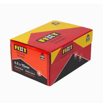  FIXT Drywall Screw 4.2 x 75mm Coarse Black (500 pcs)