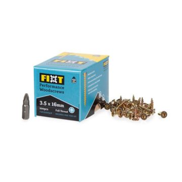  FIXT Performance Woodscrews 3.5 x 16mm CP (Box 200)