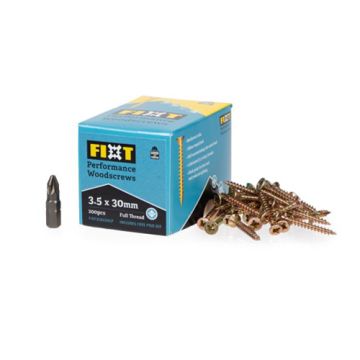  FIXT Performance Woodscrews 3.5 x 30mm CP (Box 200)