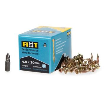  FIXT Performance Woodscrews 4.0 x 20mm CP (Box 200)