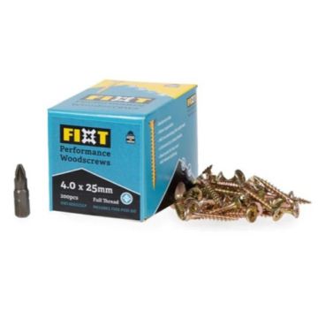  FIXT Performance Woodscrews 4.0 x 25mm CP (Box 200)