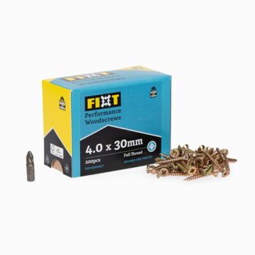  FIXT Performance Woodscrews 4.0 x 30mm CP (Box 200)