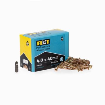  FIXT Performance Woodscrews 4.0 x 40mm CP (Box 200)