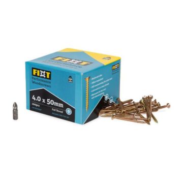  FIXT Performance Woodscrews 4.0 x 50mm CP (Box 200)