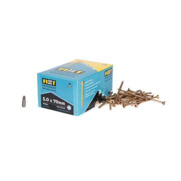  FIXT Performance Woodscrews 5.0 x 70mm CP (Box 100)