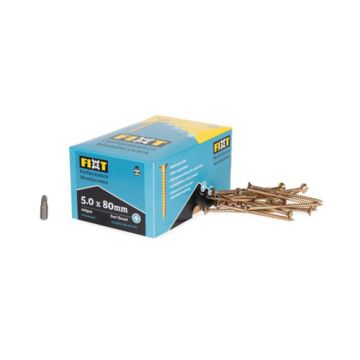  FIXT Performance Woodscrews 5.0 x 80mm CP (Box 100)