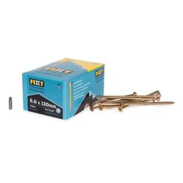  FIXT Performance Woodscrews 6.0 x 120mm CP (Box 100)