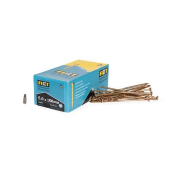  FIXT Performance Woodscrews 6.0 x 150mm CP (Box 100)