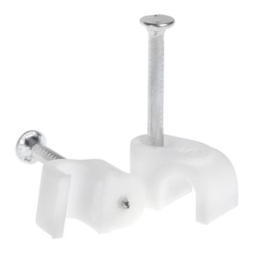 Round Cable Clips 5mm White PPJ152