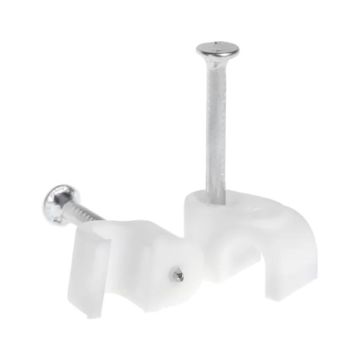 Round Cable Clips 6mm Pack Of 10 White PPJ153