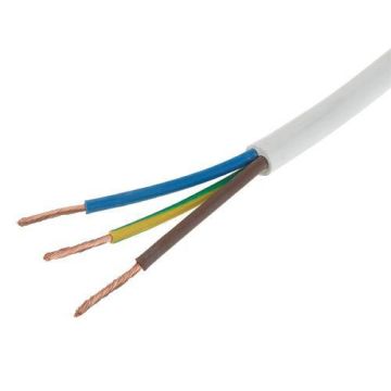1.5mm 3 Core Flex White Per Metre