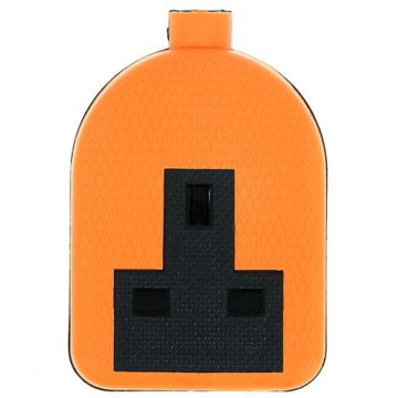Jegs 13 amp 1 Gang Trailing Socket Rubber Orange