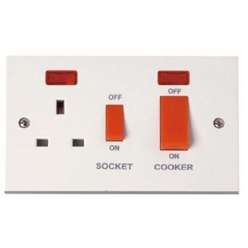MDT 45AMDT Cooker Switch & 13A Socket WWP1087 