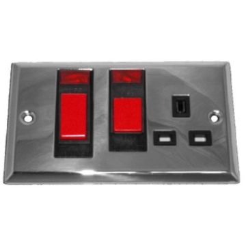 MDT Chrome 45A Cooker Switch And Socket 