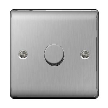 Nexus 1 Gang 2 Way 400W Dimmer Brushed SS